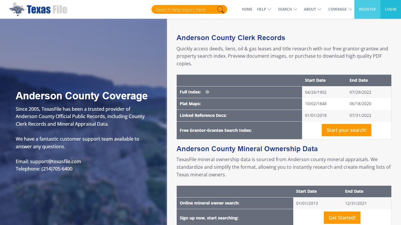 Anderson County Clerk Official Public Records | TexasFile