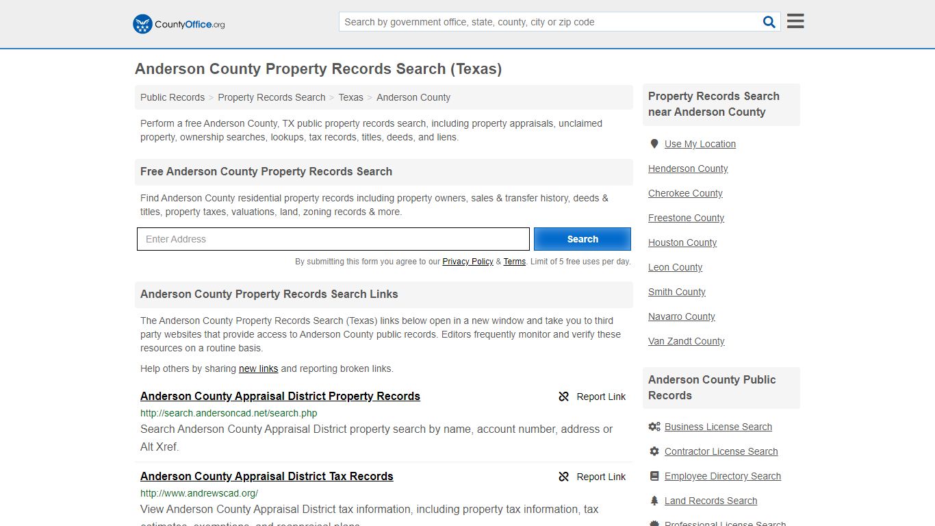 Anderson County Property Records Search (Texas)